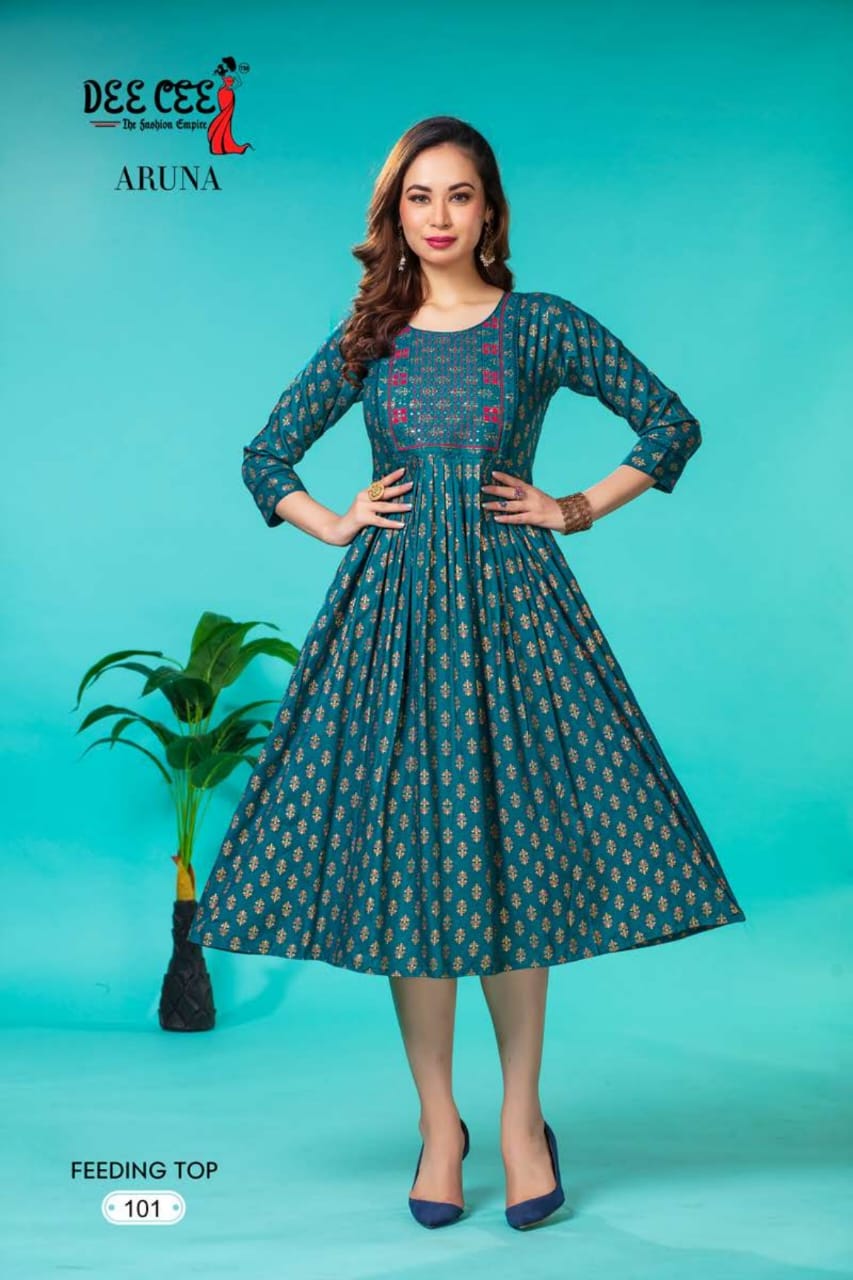 Aruna By Deecee Feeding Rayon Printed Kurtis Catalog
